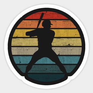 Baseball Silhouette On A Distressed Retro Sunset product Sticker